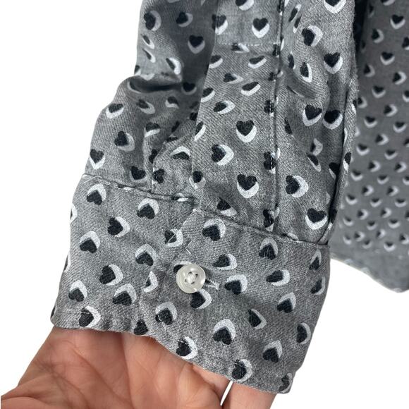 Grayson The Hero Button Up Shirt Hearts Lyocell Size 3 Medium Classic - Picture 9 of 14